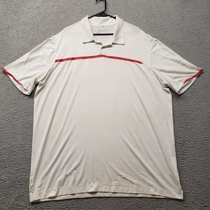 Nike Golf Shirt‎ Mens 2XL Off white Short Sleeve Golf Outdoors Tour Performance